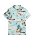 Linen Rich Hawaiian Print Shirt (6-16 Yrs)