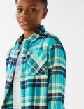 2pc Cotton Rich Checked Shirt and T-Shirt