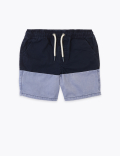 Pure Cotton Colourblock Shorts (6-16 Yrs)