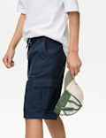 Pure Cotton Cargo Shorts (6-16 Yrs)
