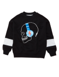 Cotton Sequin Headphones Skull Sweatshirt