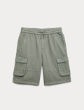 Pure Cotton Cargo Shorts (6-16 Yrs)