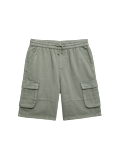 Pure Cotton Cargo Shorts (6-16 Yrs)