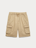 Pure Cotton Cargo Shorts (6-16 Yrs)