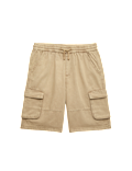 Pure Cotton Cargo Shorts (6-16 Yrs)