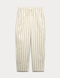 Cotton Rich Striped Lightweight Trousers (6-16 Yrs)