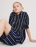 Pure Cotton Textured Striped Shorts (6-16 Yrs)