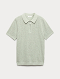 Pure Cotton Waffle Knitted Polo Shirt (6-16 Yrs)