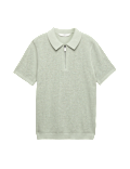 Pure Cotton Waffle Knitted Polo Shirt (6-16 Yrs)
