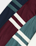 3 Pack Cotton Rich Striped Sleeve Tops (6-16 Yrs)