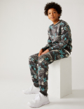 Cotton Rich Graffiti Print Joggers