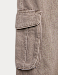 Pure Cotton Woven Cargo Trousers (6-16 Yrs)