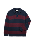 Cotton Rich Striped Knitted Rugby Jumper (6-16 Yrs)