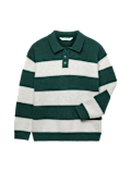 Cotton Rich Striped Knitted Rugby Jumper (6-16 Yrs)