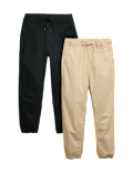 2 Pack Pure Cotton Ripstop Trousers (6-16 Yrs)