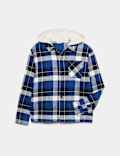 Pure Cotton Hooded Checked Shirt (6-16 Yrs)