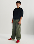 Pure Cotton Barrel Trousers (6-16 Yrs)