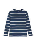 Cotton Mix Stripes Round Neck T-Shirt