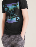 Pure Cotton Press Pause Slogan T-Shirt