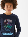 Pure Cotton Gamer Slogan Top (6-16 Yrs)