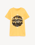 Pure Cotton Slogan T-Shirt