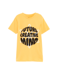 Pure Cotton Slogan T-Shirt