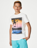Pure Cotton Skate Print T-Shirt (6-16 Yrs)