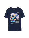 Pure Cotton Skull Print T-Shirt (6-16 Yrs)
