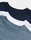 3 Pack Pure Cotton Plain T-Shirts (6-16 Yrs)