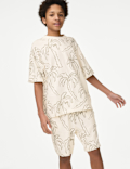 2pc Pure Cotton Palm Tree T-Shirt and Shorts (6-16 Yrs)