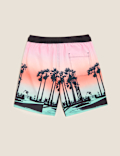 Palm Print Mini Me Swim Short  (6-16 Yrs)