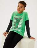 Pure Cotton Minecraft&trade; Sequin Top (6-16 Yrs)