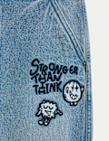 The Doodle Boy Pure Cotton Relaxed Slogan Jeans (4-16 Yrs)
