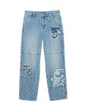 The Doodle Boy Pure Cotton Relaxed Slogan Jeans (4-16 Yrs)