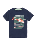 Pure Cotton Sequin Helicopter T-Shirt