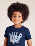 Pure Cotton Wild One Slogan T-Shirt