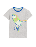 Cotton Reversible Sequin Shark T-Shirt