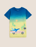 Pure Cotton Ombr&eacute; Shark T-Shirt (2-7 Yrs)