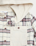 Pure Cotton Checked Hooded Shirt (2-8 Yrs)
