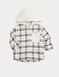 Pure Cotton Checked Hooded Shirt (2-8 Yrs)