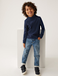 2pk Cotton Rich Roll Neck Tops