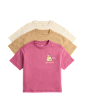 3 Pack Pure Cotton Fruit Graphic T-Shirts (2-8 Years)