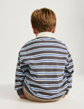 Cotton Rich Graphic Striped Rugby Top (2-8 Yrs)