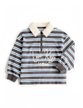 Cotton Rich Graphic Striped Rugby Top (2-8 Yrs)