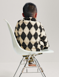 Harlequin Patterned Borg Jacket (2-8 Yrs)