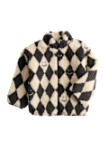 Harlequin Patterned Borg Jacket (2-8 Yrs)