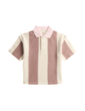 Pure Cotton Striped Waffle Rugby Top (2-8 Yrs)