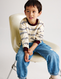 Pure Cotton Textured Striped Top (2-8 Yrs)