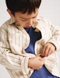 Pure Cotton Striped Overshirt (2-8 Yrs)