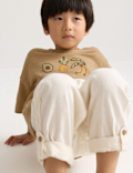 Pure Cotton Textured Embroidered T-Shirt (2-8 Yrs)